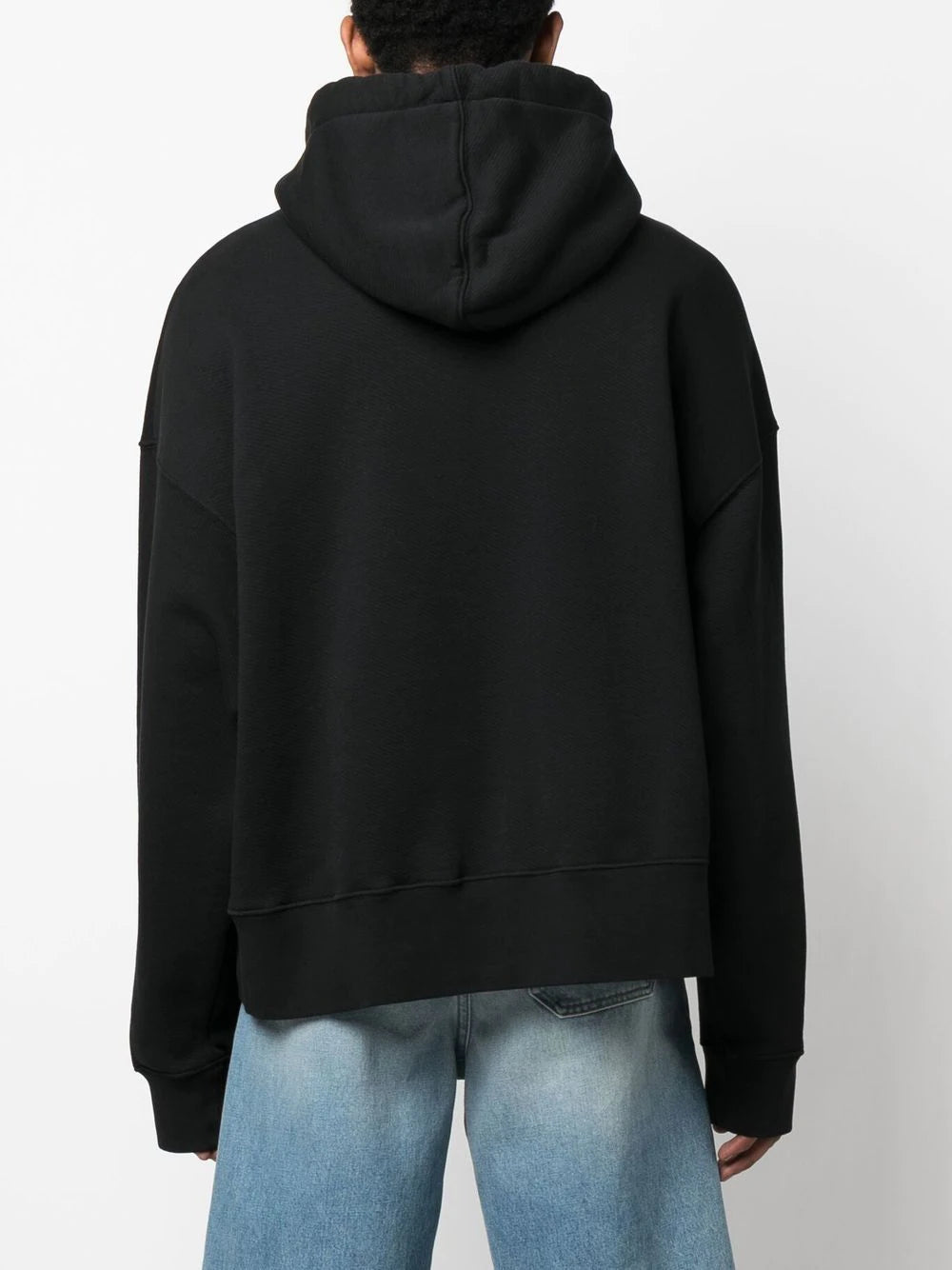 Palm Angels Black Curved Logo-Print Hoodie