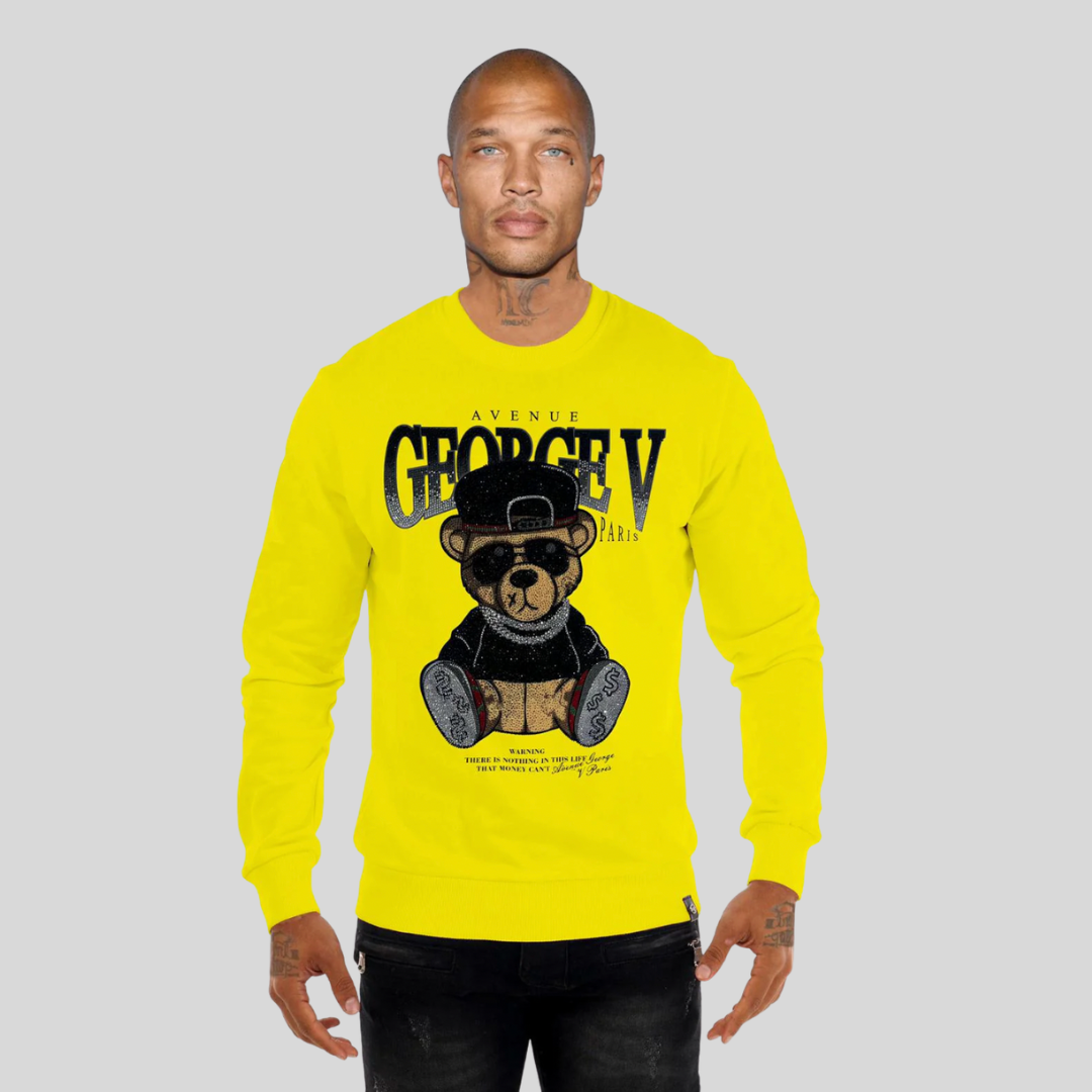 Avenue George V Paris Yellow Teddy Pullover Sweatshirt