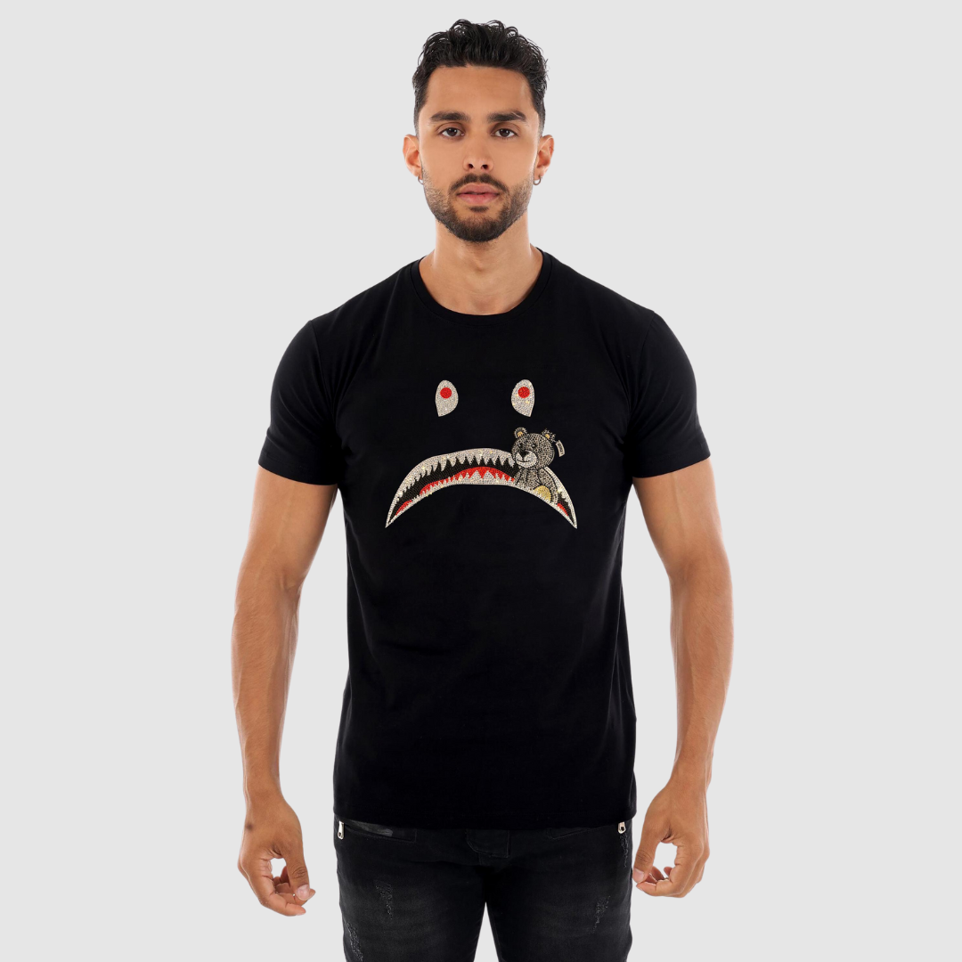 Avenue George V Paris Black Bear Print T-Shirt