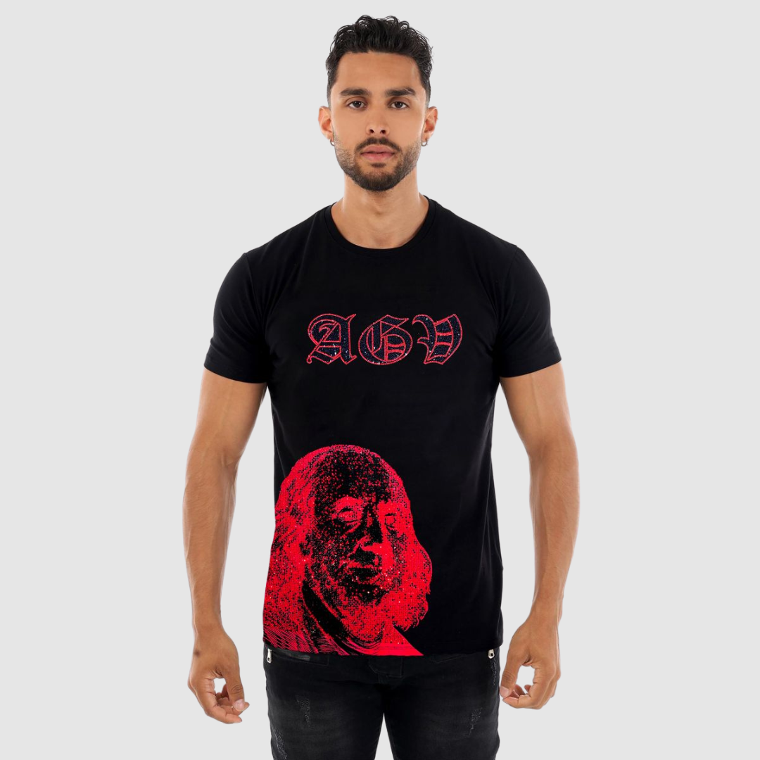 Avenue George V Paris Black Benjamin Franklin T-Shirt