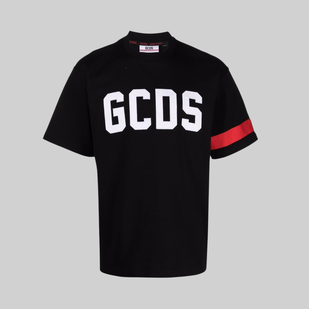 GCDS Black Logo-Appliqué T-Shirt