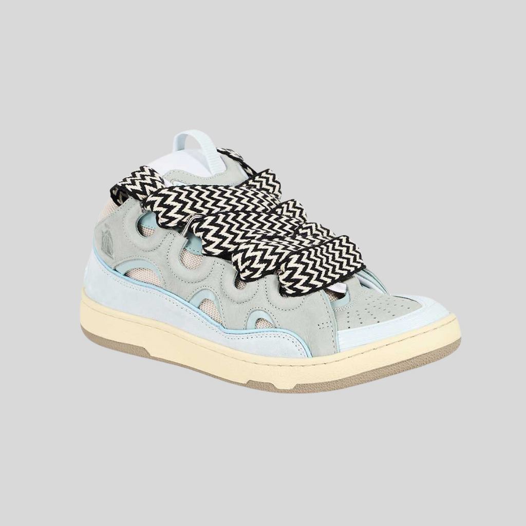 Lanvin Blue Curb Leather Sneakers – ICETIME LUXE Lanvin Blue Curb Leather Sneakers – ICETIME LUXE