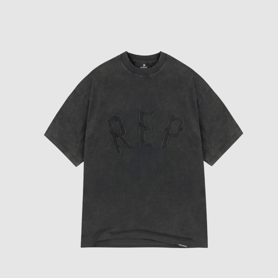 Represent Vintage Black Applique T-Shirt
