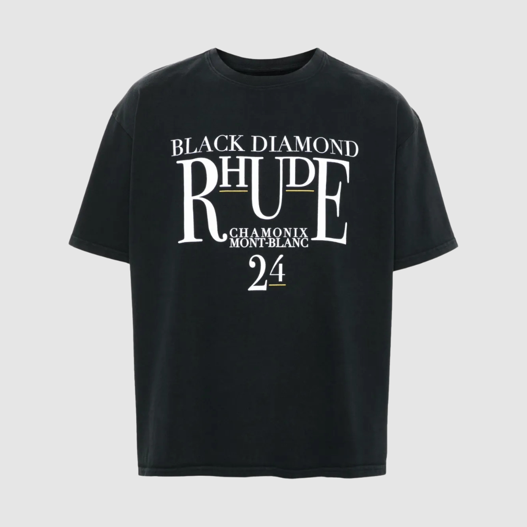 Rhude Black Logo-Print Cotton T-Shirt