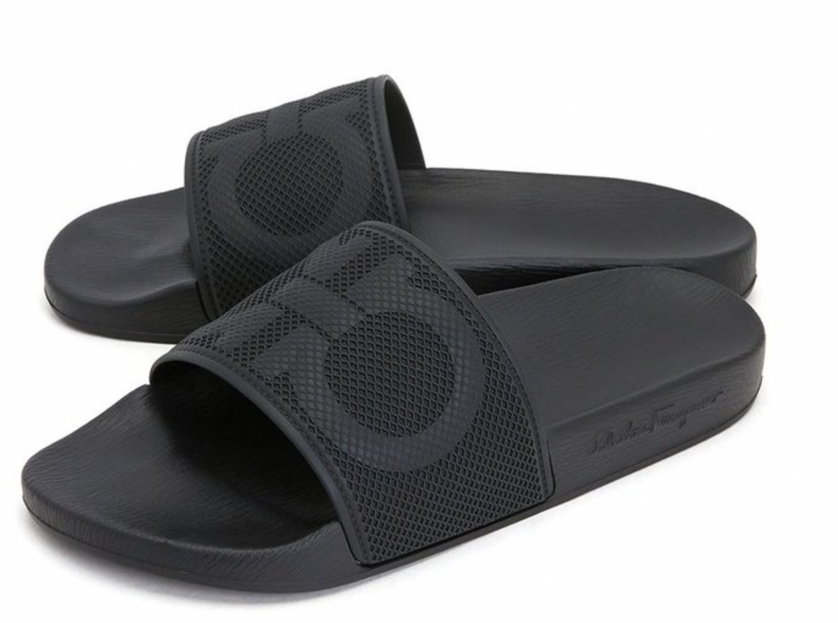 Salvatore Ferragamo Black Slides
