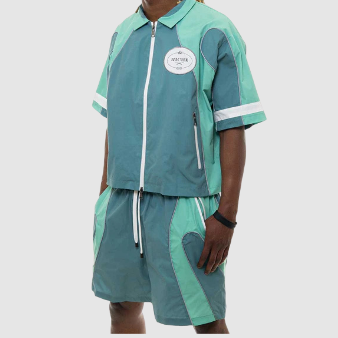 VIe+Riche Paris Green Nylon Biker Shirt