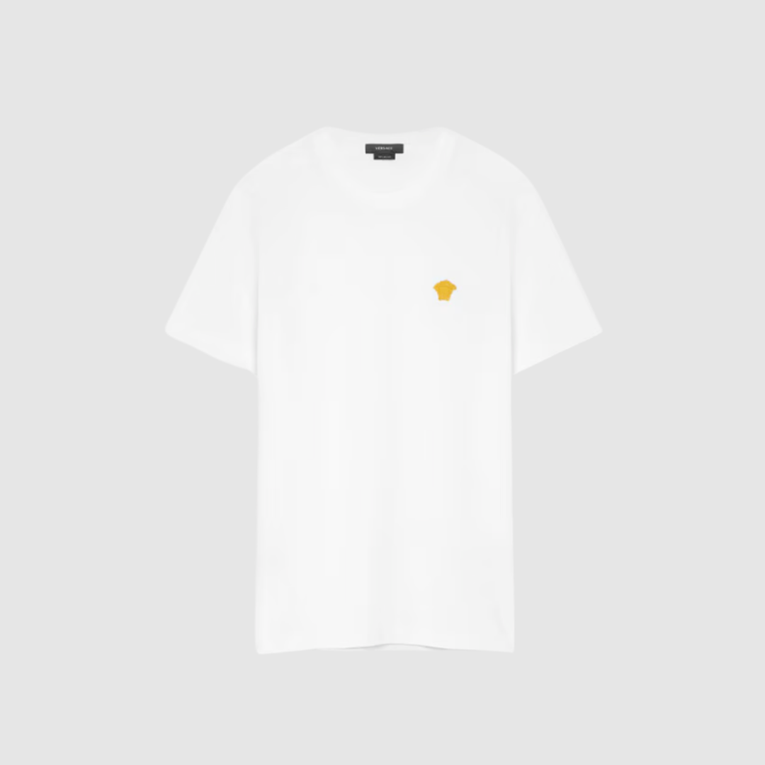 Versace White Medusa Embroidery T-Shirt