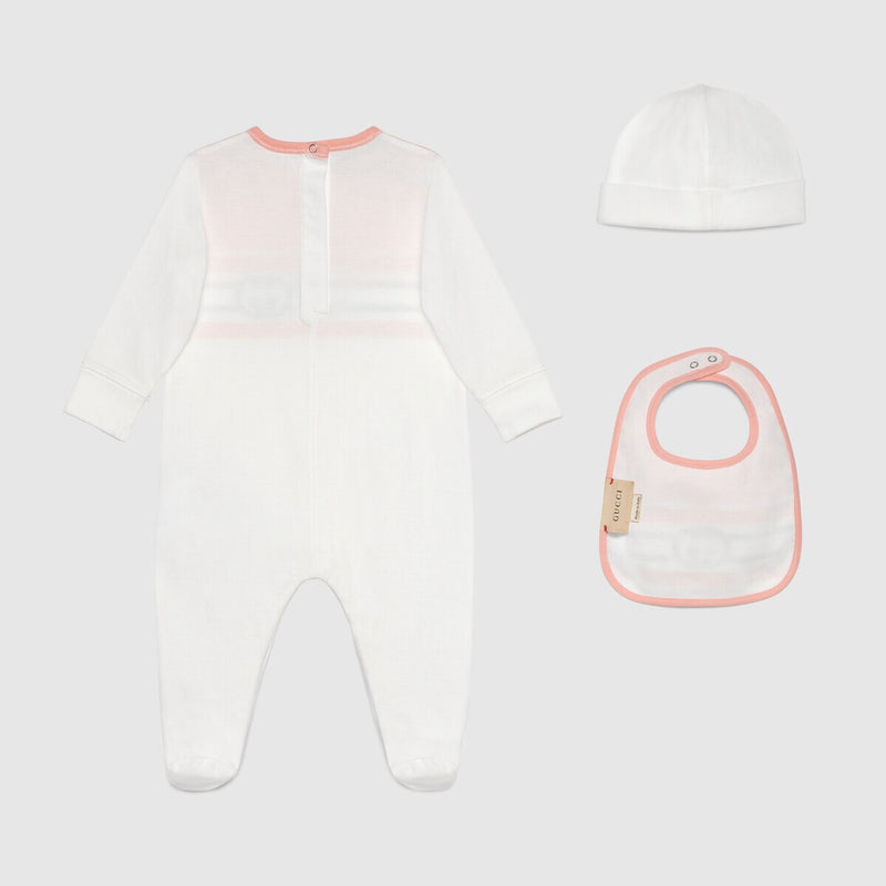 Gucci Kids Pink Baby Interlocking G Stripe Gift Set