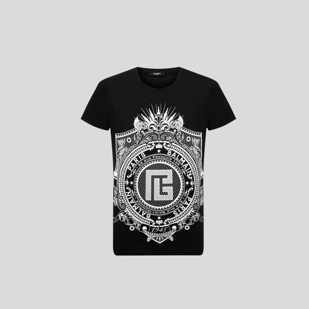 Balmain Black Big Logo T-Shirt – ICETIME LUXE Balmain Black Big Logo T-Shirt – ICETIME LUXE