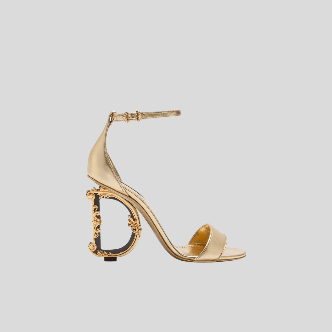Dolce & Gabbana Gold Baroque Mordore Sandals
