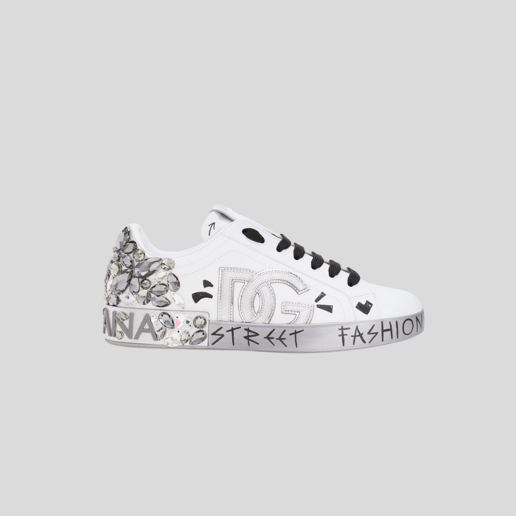【関税&送料込み】Dolce & Gabbana 'Portofino' White And Pi Dolce_GabbanaSneakers_cb06b5ac