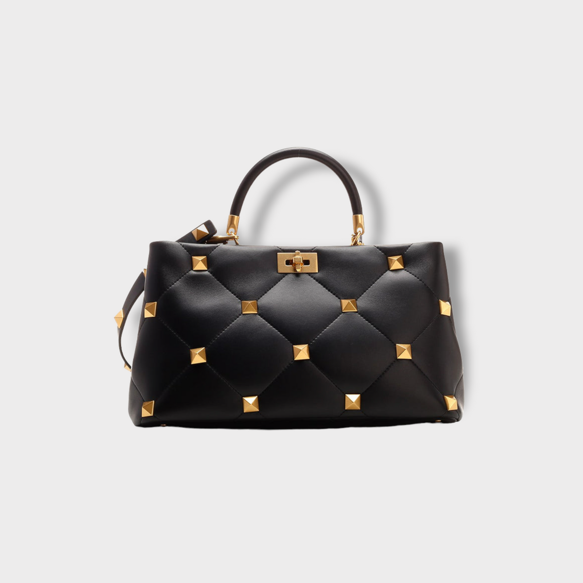 Valentino Garavani Black Roman Stud Tote Bag
