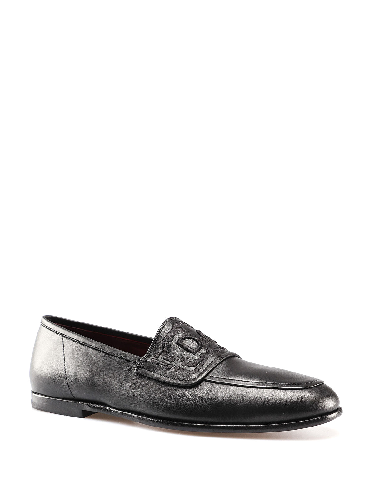 Dolce & Gabbana Black Polished Leather Loafers