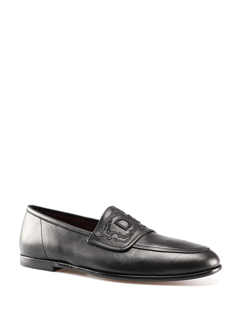 Dolce & Gabbana Black Polished Leather Loafers