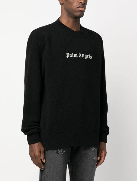 【正規品】Palm Angels 黒ニット サイズL Palm Angels Palms Knit Sweater in Black | FWRD