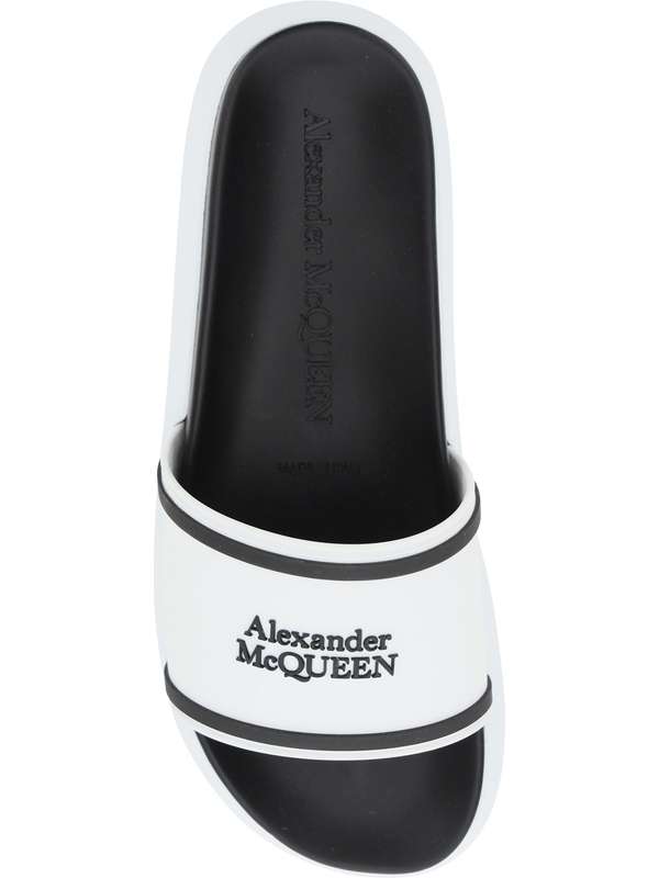 Alexander McQueen White Oversized Hybrid Slides