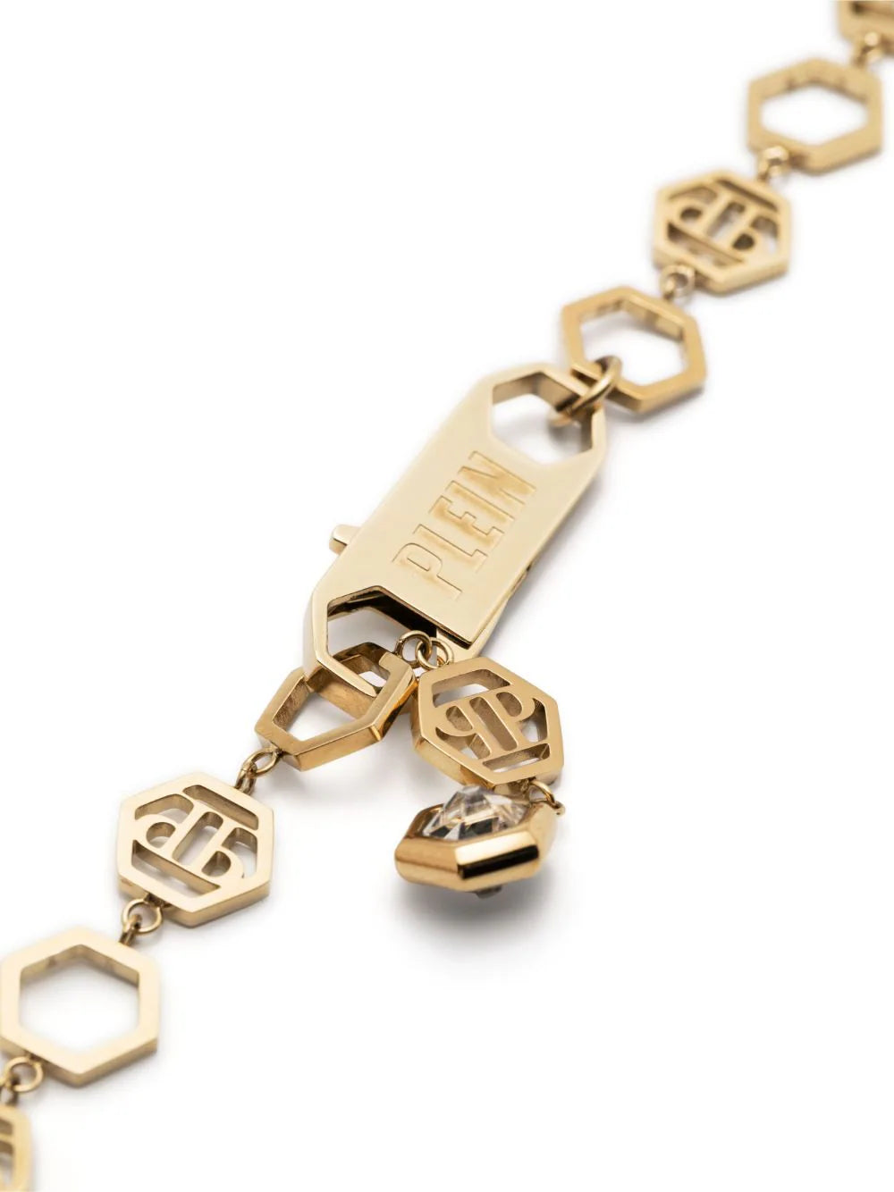 Philipp Plein Gold Hexagon Lux Necklace