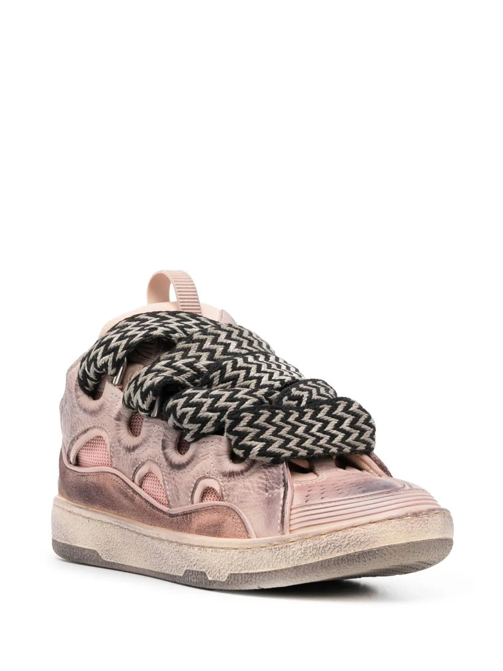 Lanvin Pink Curb Leather Sneakers – ICETIME LUXE Lanvin Pink Curb Leather Sneakers – ICETIME LUXE