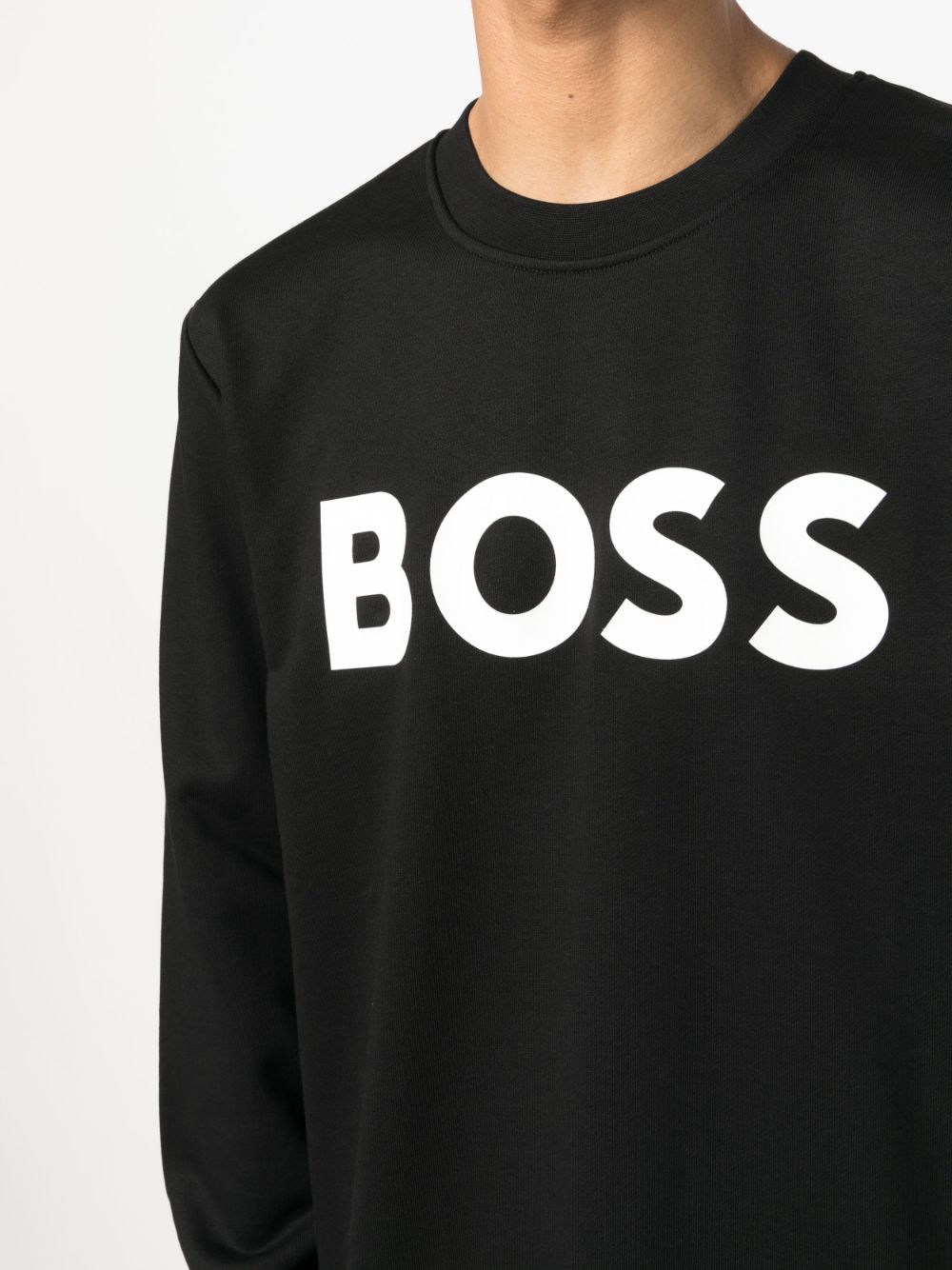 Hugo Boss Black Flocked-Logo Sweatshirt