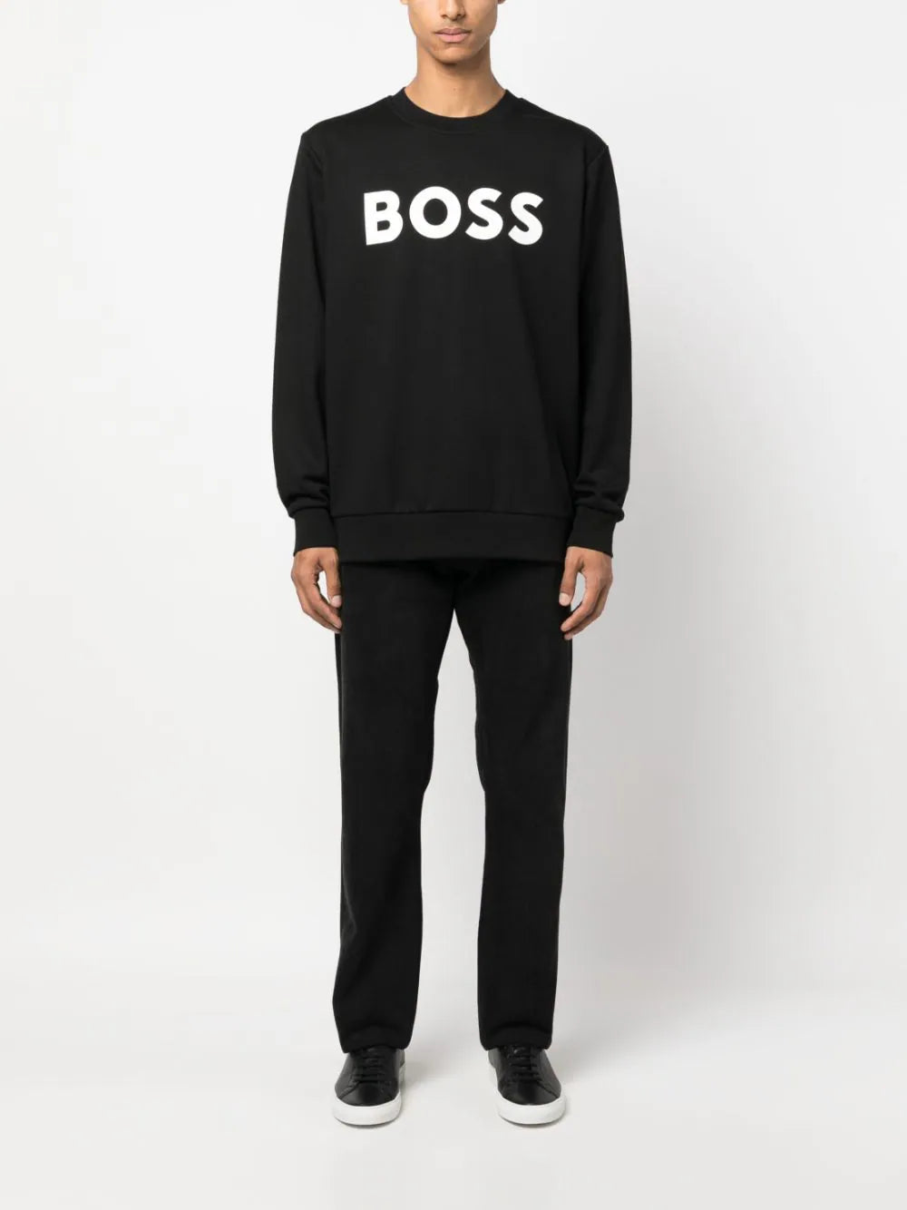 Hugo Boss Black Flocked-Logo Sweatshirt