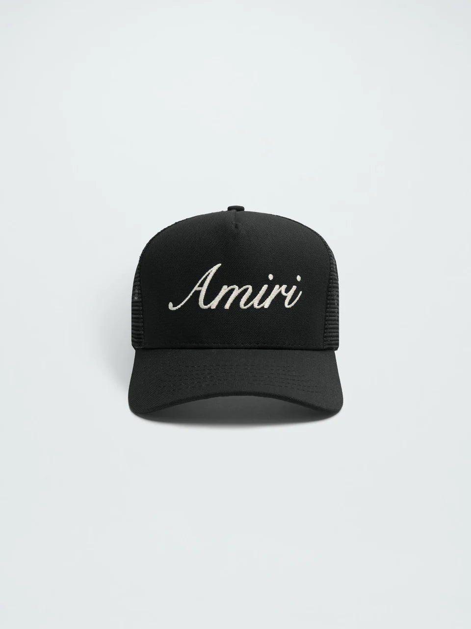 Amiri Black Script Trucker Hat
