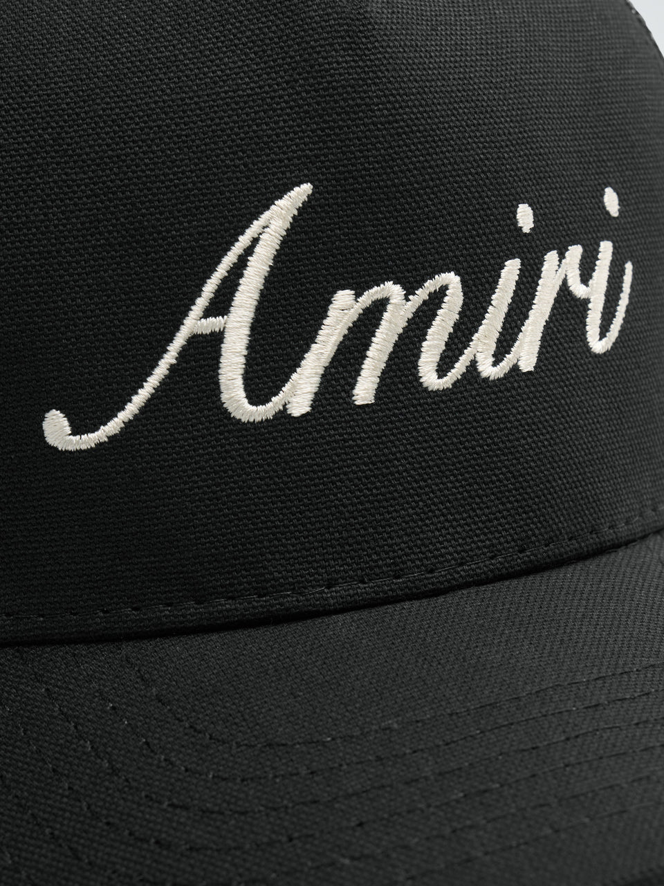 Amiri Black Script Trucker Hat