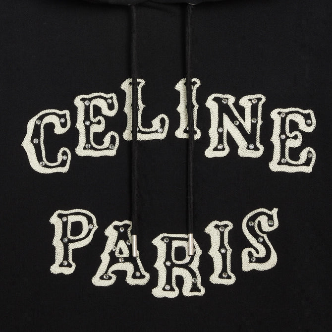 Celine Black Embroidered Hoodie