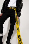 Off-White with yellow belt logo