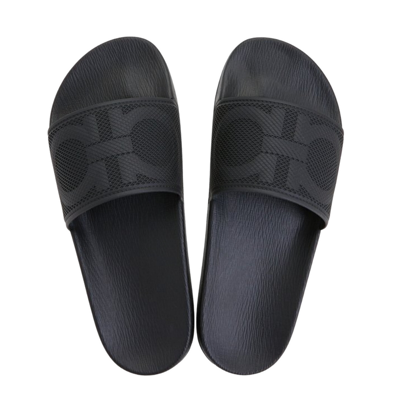 Salvatore Ferragamo Double Gancini Groove 7 Slides