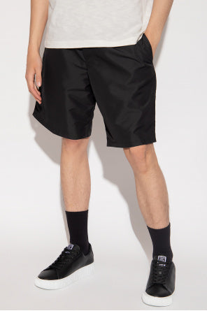 Versace Black Greca Border Mid Shorts