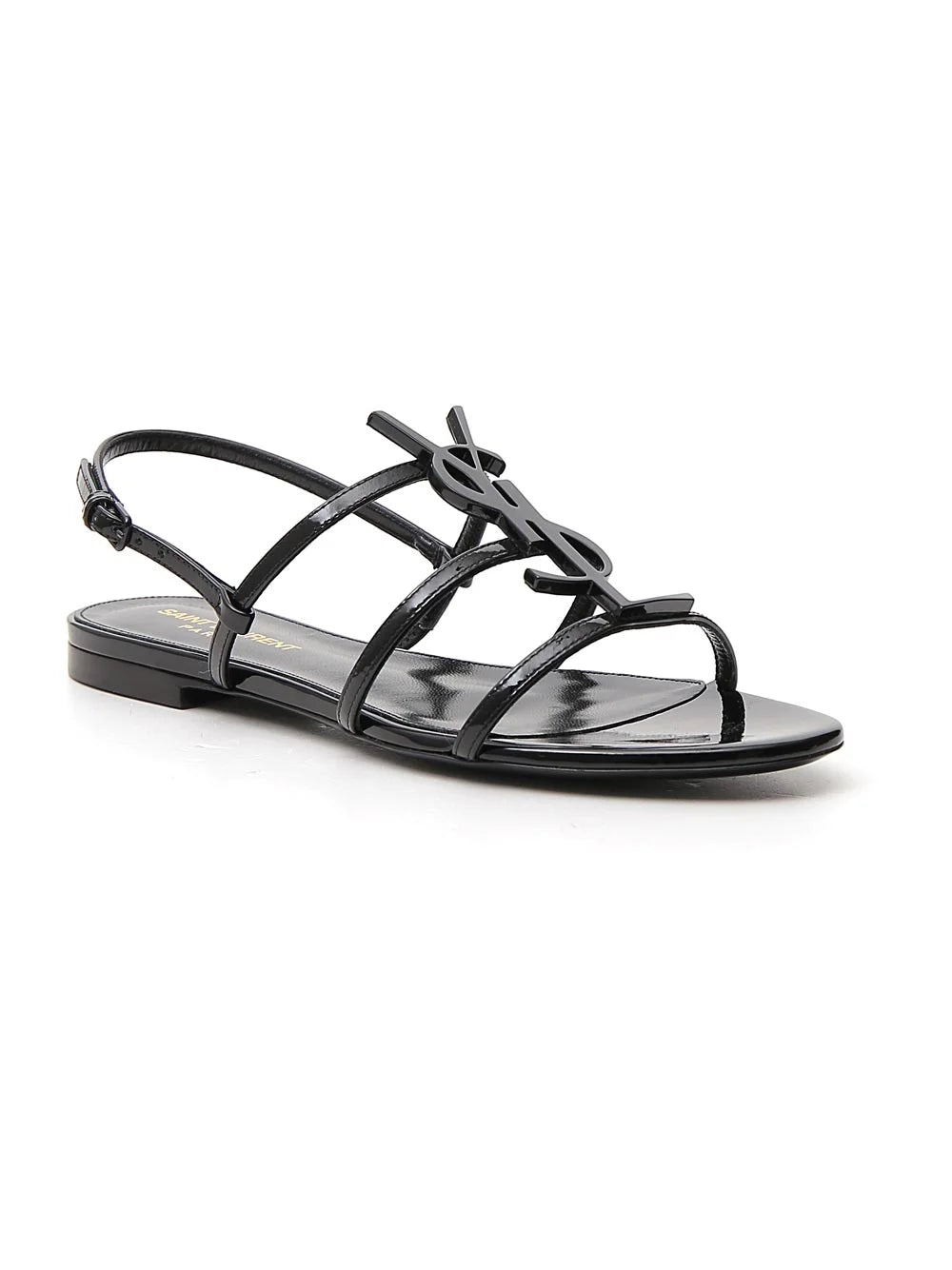 【Saint Laurent】Cassandra Flat Sandals Black YSL Cassandra 05 Black Sandals | ICETIME LUXE