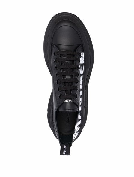 Alexander McQueen Black Tread Slick Lace-Up Graffiti Sneaker