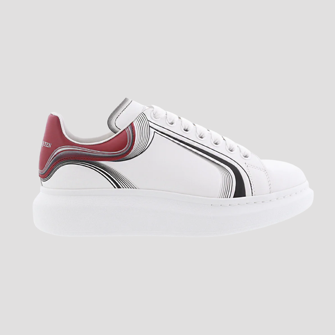 Alexander McQueen White/Red Oversized Sneakers