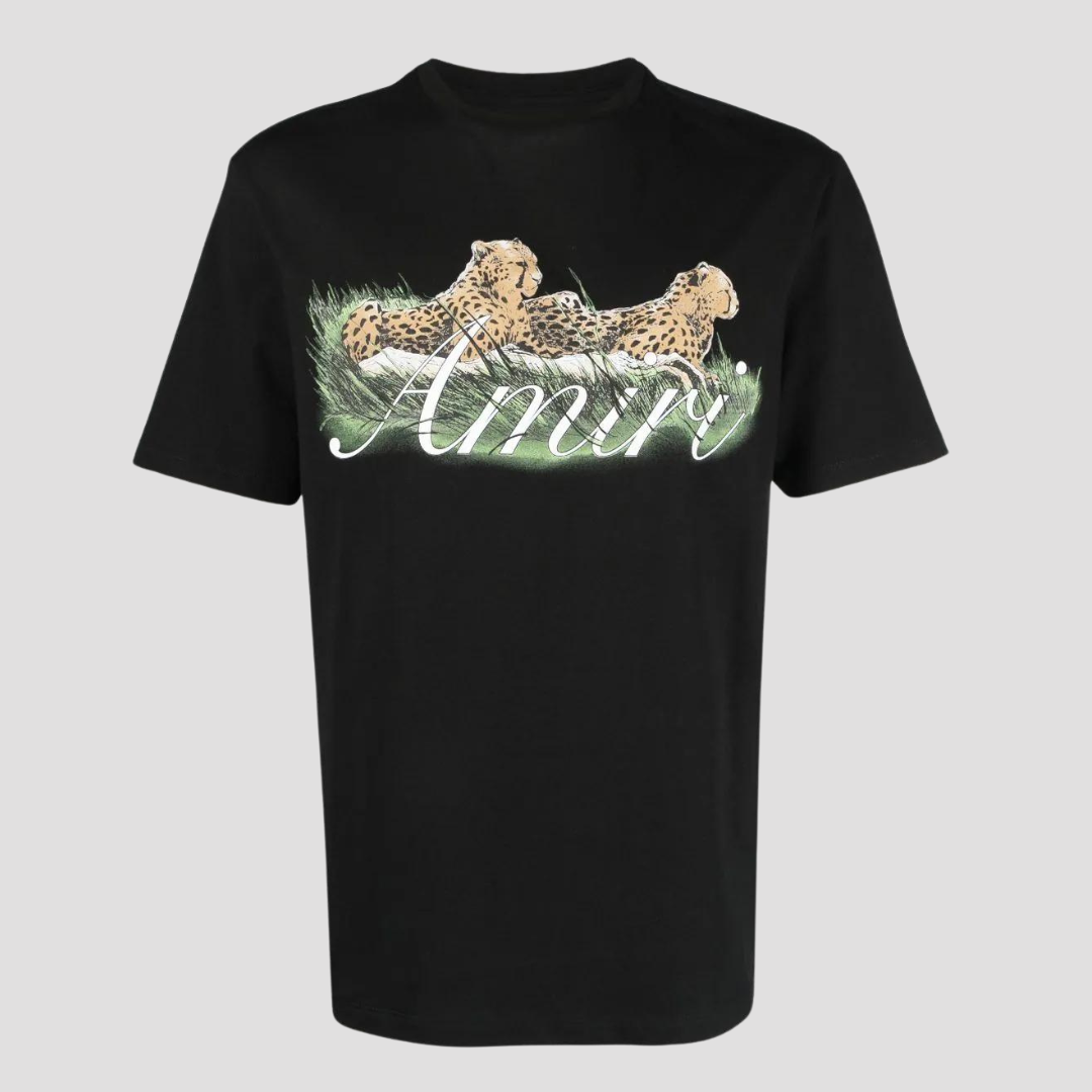 Amiri Black Cheetah Print T-Shirt