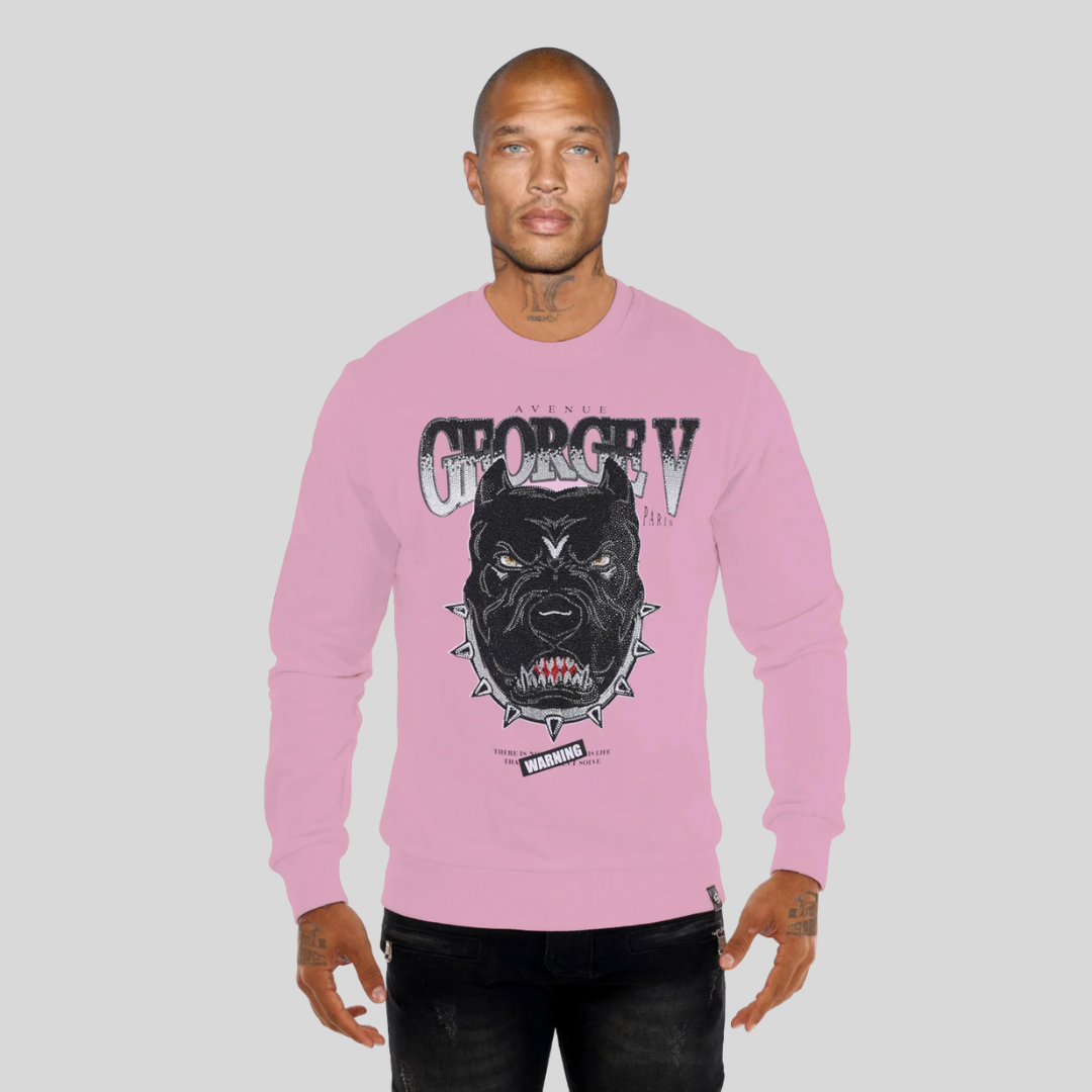 Avenue George V Paris Pink Bully Pullover Sweatshirt