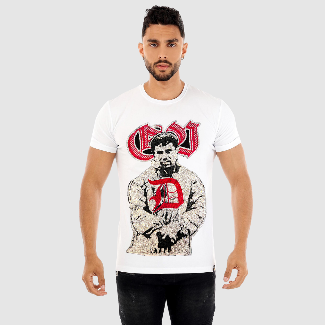 Avenue George V Paris White El Chapo T-Shirt