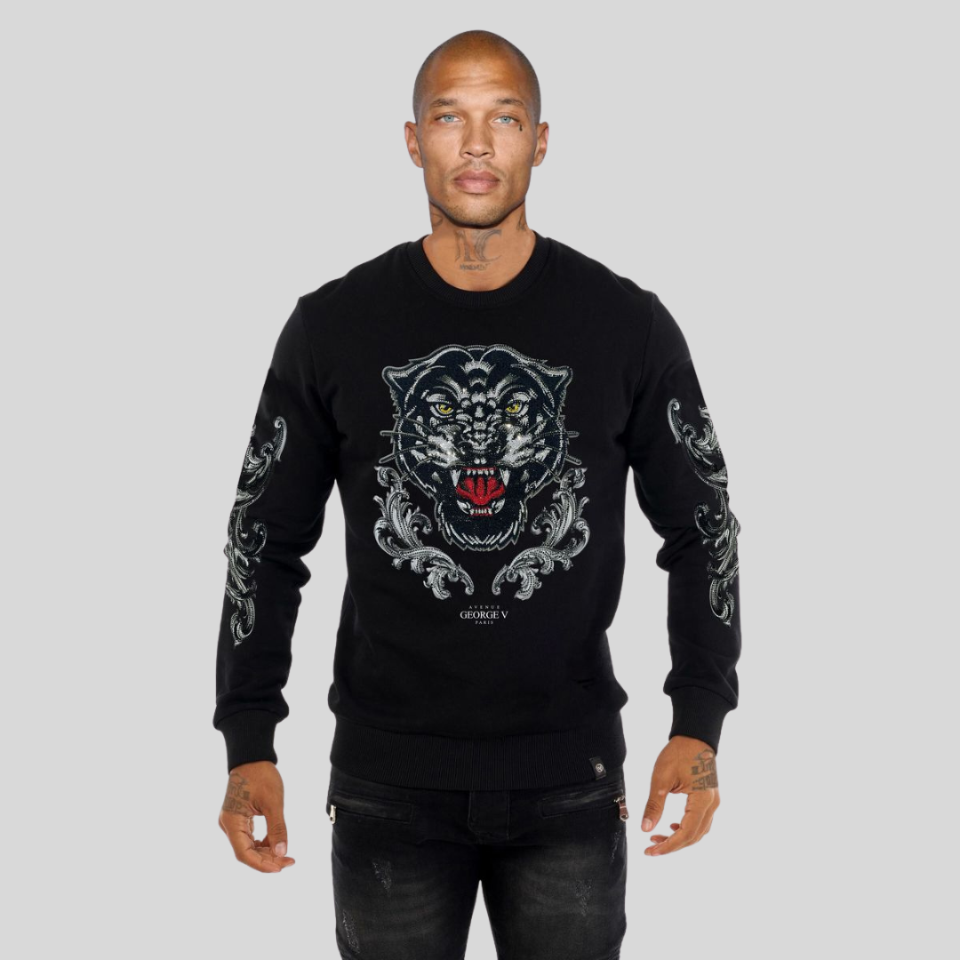 Avenue George V Paris Black Panther Crewneck Sweater