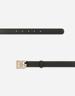 Dolce & Gabbana Calfskin belt with DG logo with rhinestones and pearls