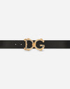 Dolce & Gabbana Leather belt with baroque DG logo
