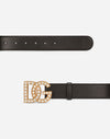 Dolce & Gabbana Calfskin belt with bejeweled DG logo