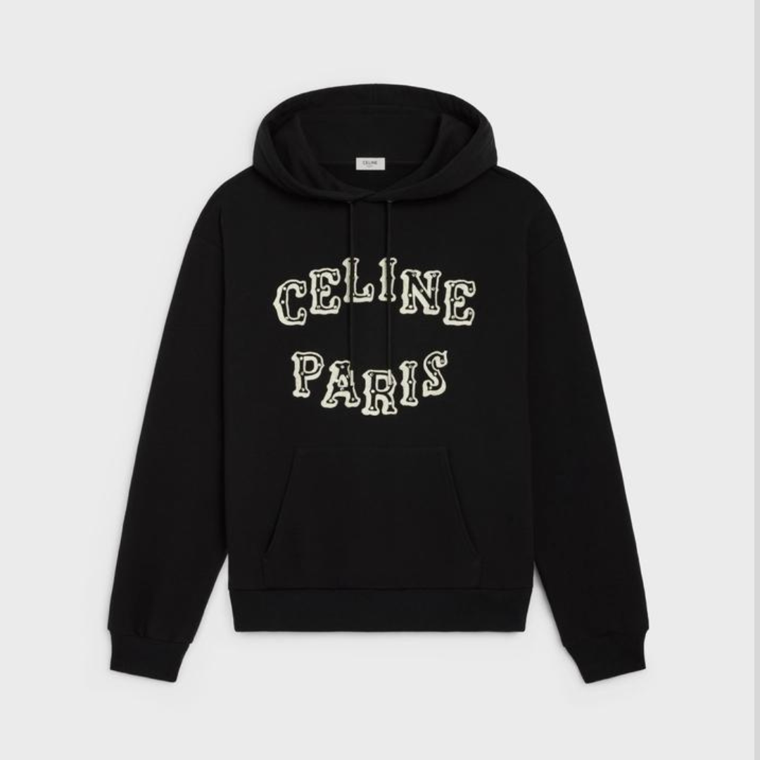 【CELINE】LIMITED EDITION PRINTED SWEATSHIRT●RY0GW670QGCA7 regular sweatshirt IN cotton fleece - PALE GREY/ MULTICO