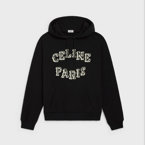 CELINE PARIS パラード CelineBlackEmbroideredHoodie_g