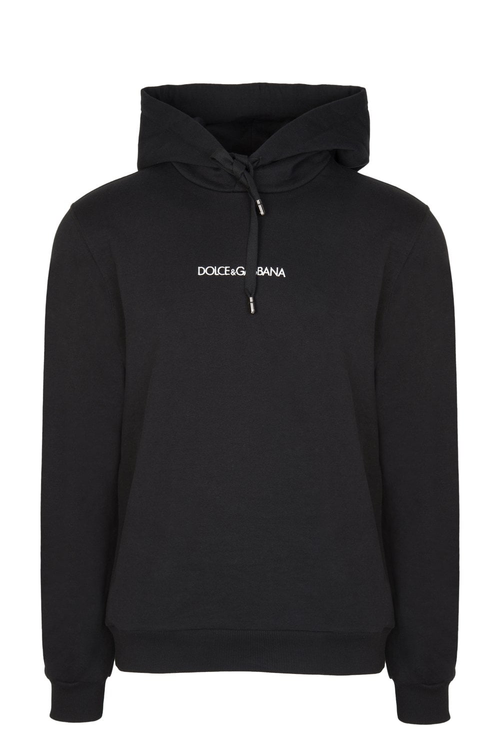 Dolce Gabbana Black Embroidered Logo Hoodie ICETIME LUXE