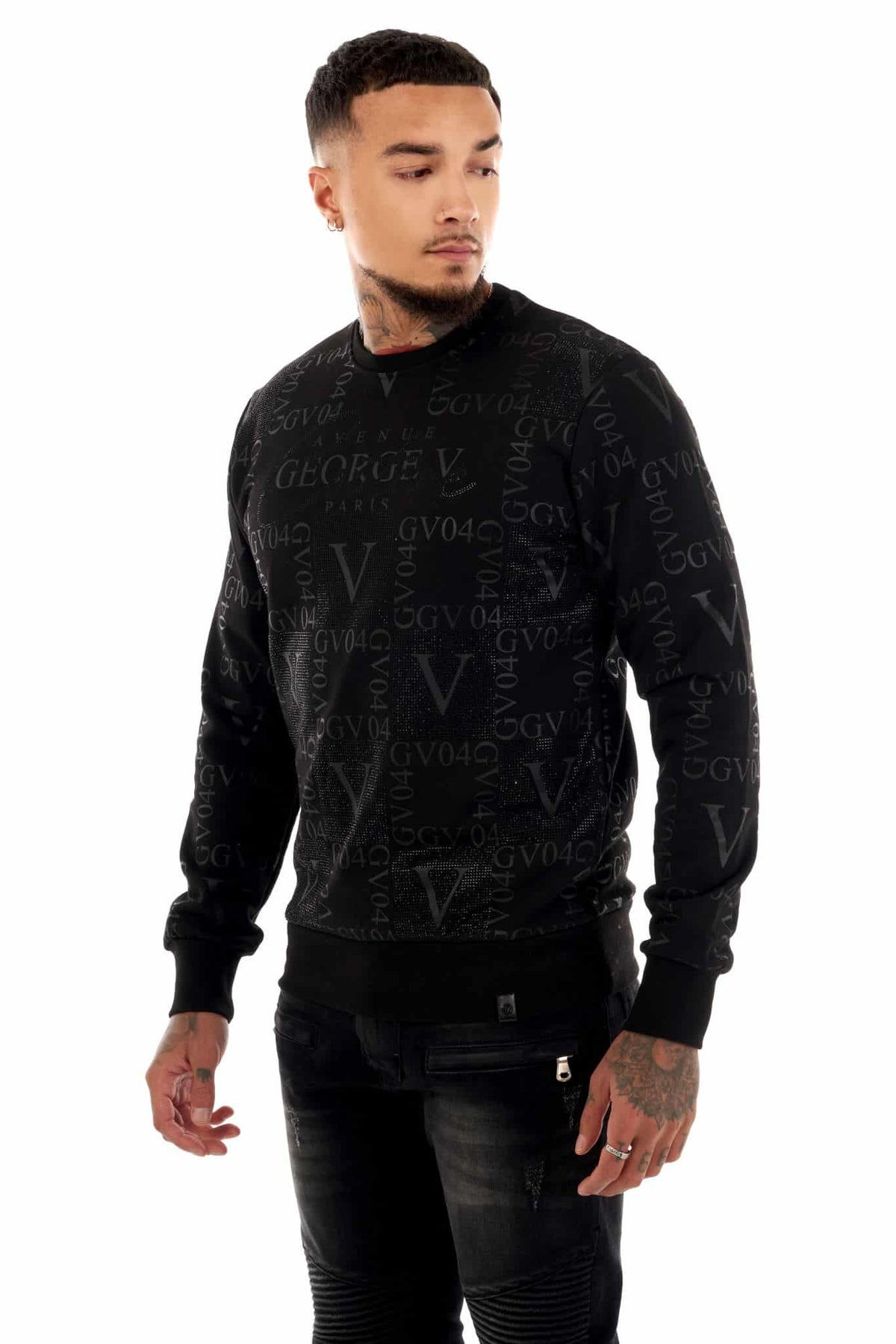 Avenue George V Paris Black Sweatshirt