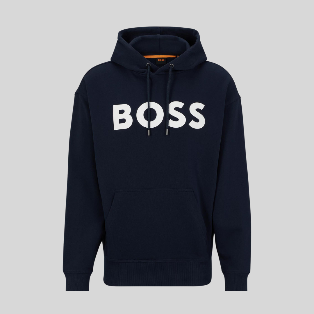 Hugo Boss Navy Blue Logo Print Hoodie – ICETIME LUXE Hugo Boss Navy Blue Logo Print Hoodie – ICETIME LUXE