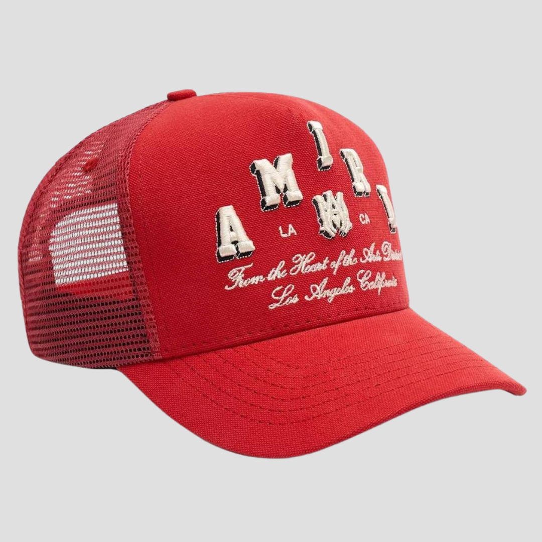 Amiri Red Logo Embroidered Hat – ICETIME LUXE