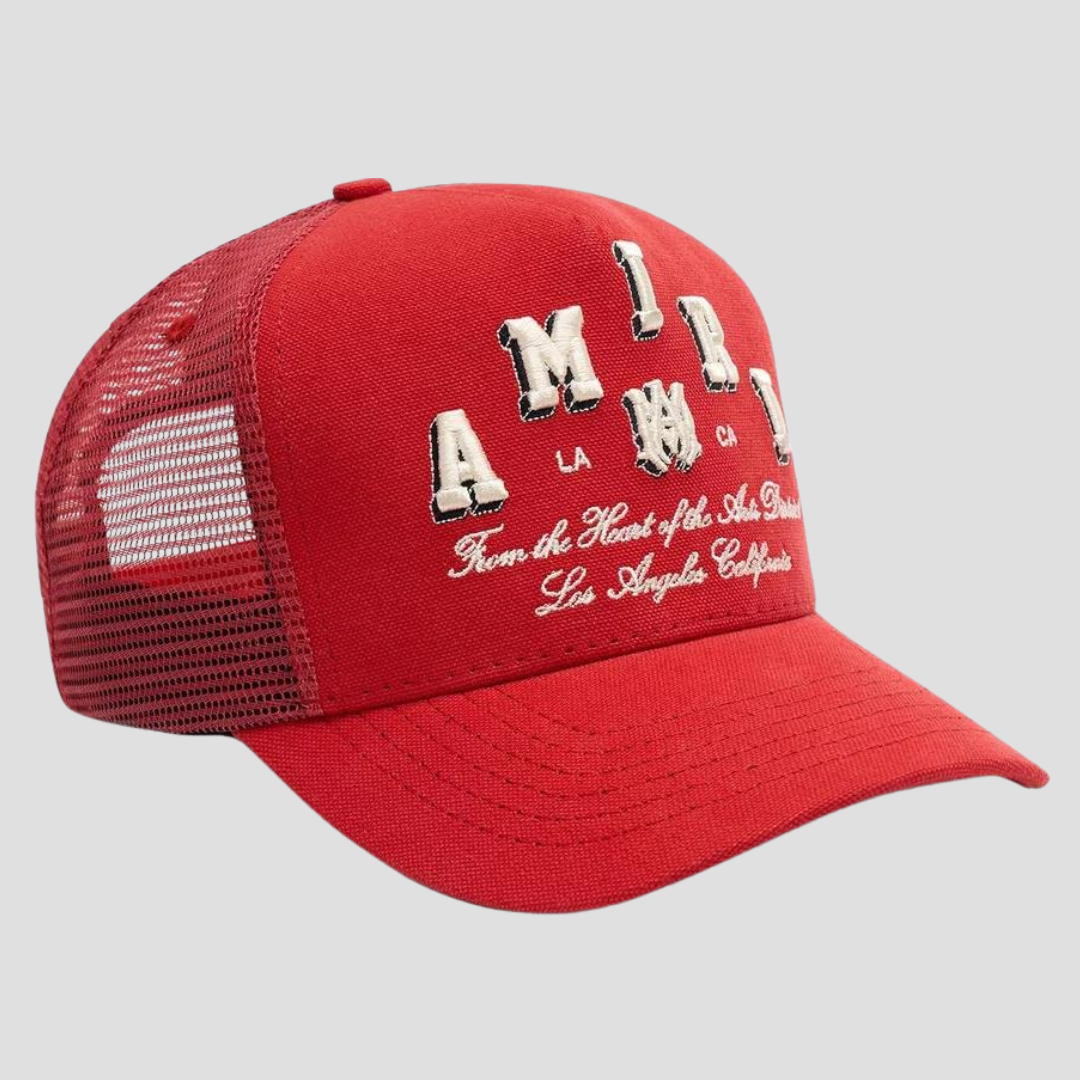 Amiri Red Logo Embroidered Hat