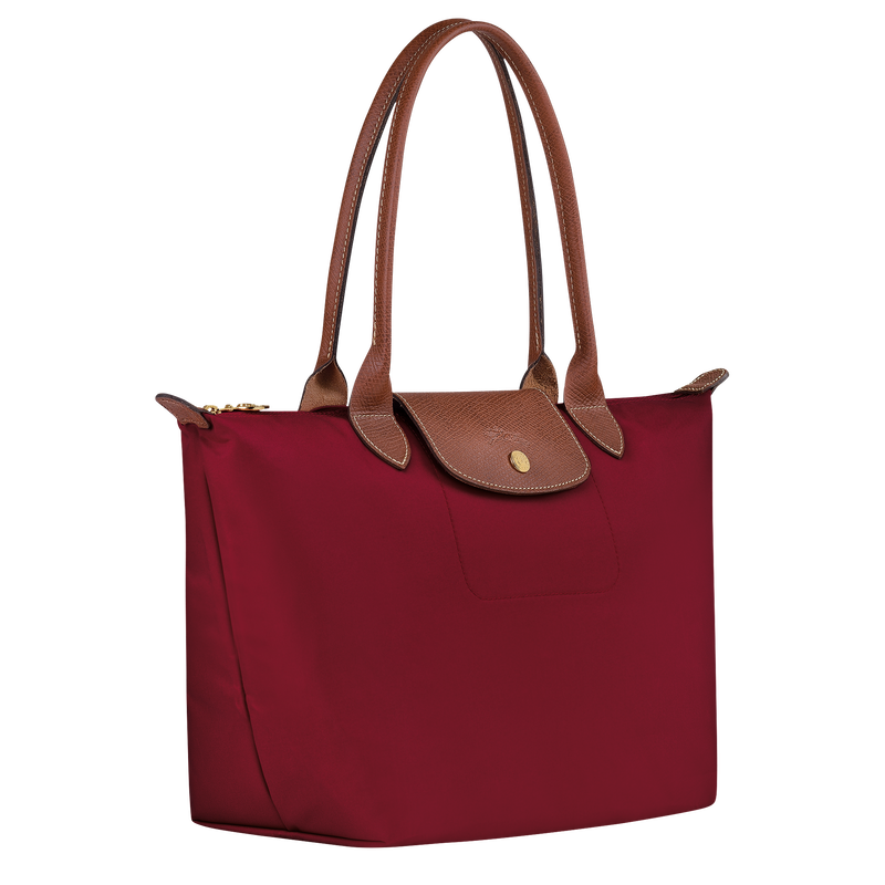 Longchamp Red Recycled Canvas Tote Bag