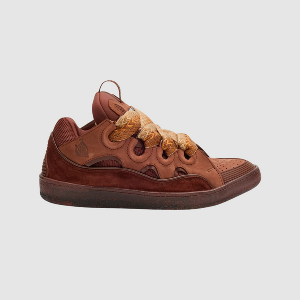 Lanvin Brown Curb Suede Chunky Low-Top Sneakers – ICETIME LUXE