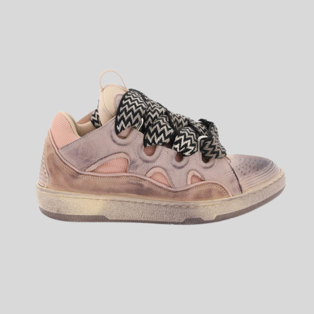 Lanvin Pink Curb Leather Sneakers